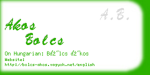 akos bolcs business card